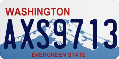 WA license plate AXS9713
