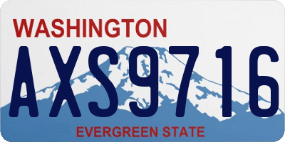 WA license plate AXS9716