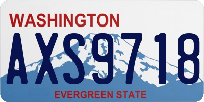 WA license plate AXS9718
