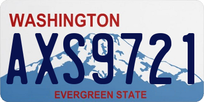 WA license plate AXS9721