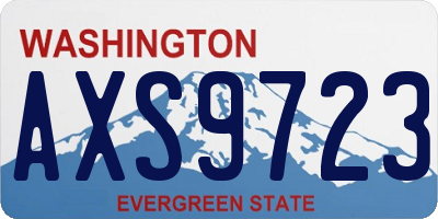 WA license plate AXS9723