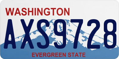 WA license plate AXS9728