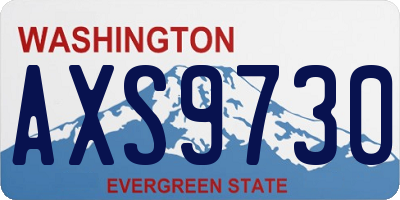 WA license plate AXS9730