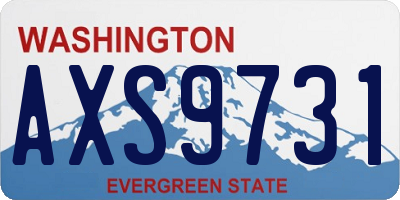 WA license plate AXS9731