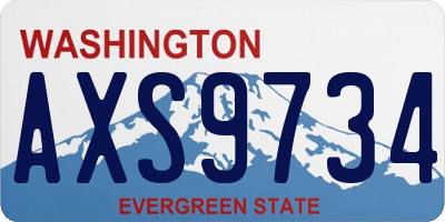 WA license plate AXS9734