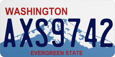 WA license plate AXS9742