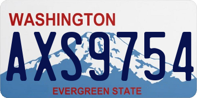 WA license plate AXS9754