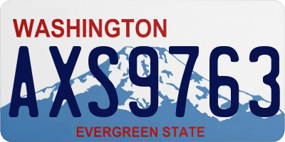 WA license plate AXS9763