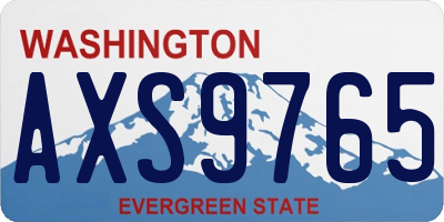 WA license plate AXS9765