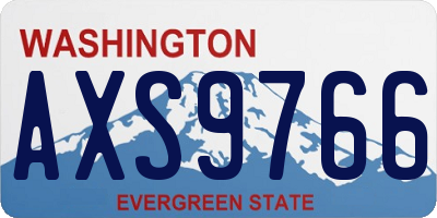 WA license plate AXS9766