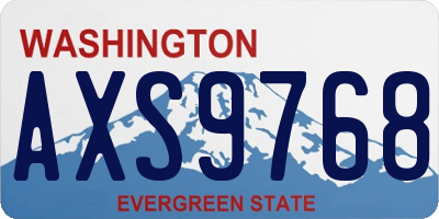 WA license plate AXS9768