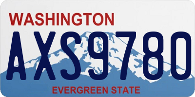 WA license plate AXS9780