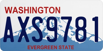 WA license plate AXS9781