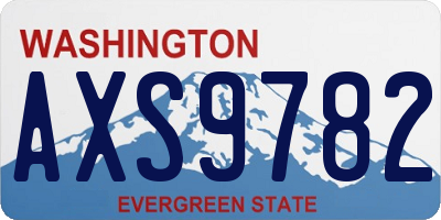 WA license plate AXS9782