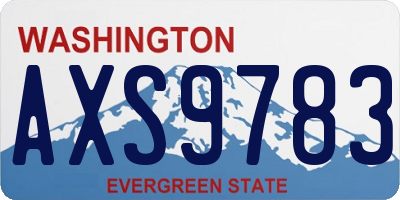 WA license plate AXS9783