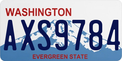 WA license plate AXS9784