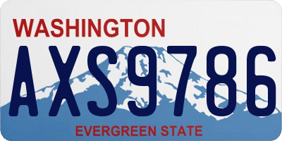 WA license plate AXS9786
