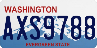 WA license plate AXS9788