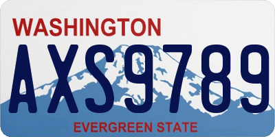 WA license plate AXS9789