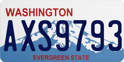 WA license plate AXS9793