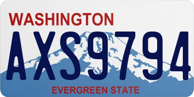 WA license plate AXS9794