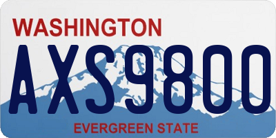 WA license plate AXS9800