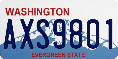 WA license plate AXS9801