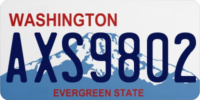 WA license plate AXS9802