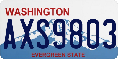 WA license plate AXS9803