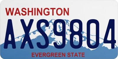 WA license plate AXS9804