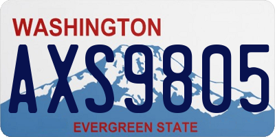 WA license plate AXS9805