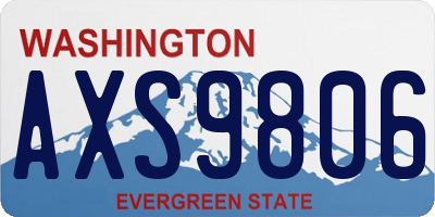 WA license plate AXS9806