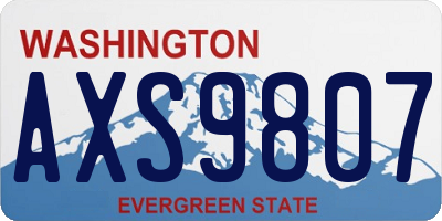 WA license plate AXS9807