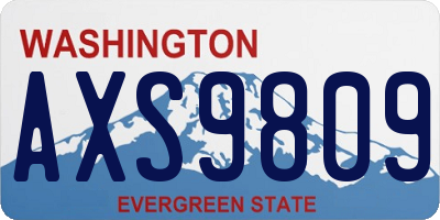 WA license plate AXS9809