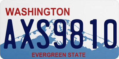 WA license plate AXS9810