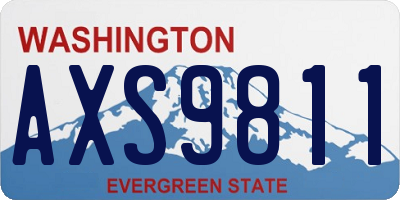 WA license plate AXS9811