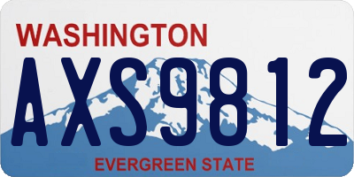 WA license plate AXS9812