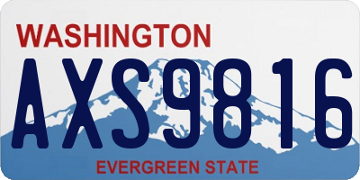 WA license plate AXS9816