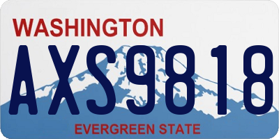 WA license plate AXS9818