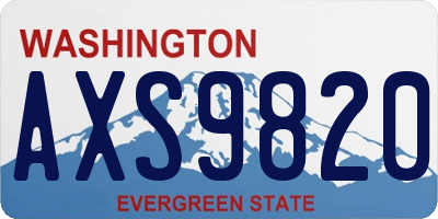WA license plate AXS9820