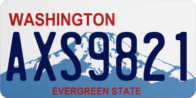 WA license plate AXS9821