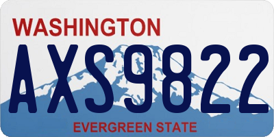 WA license plate AXS9822