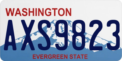 WA license plate AXS9823