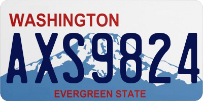 WA license plate AXS9824