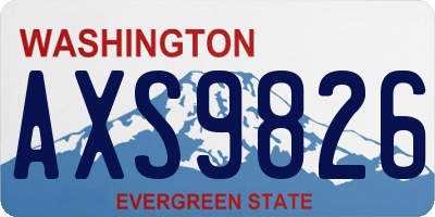 WA license plate AXS9826