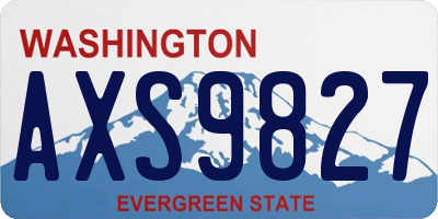 WA license plate AXS9827