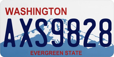 WA license plate AXS9828