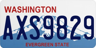 WA license plate AXS9829