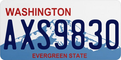WA license plate AXS9830