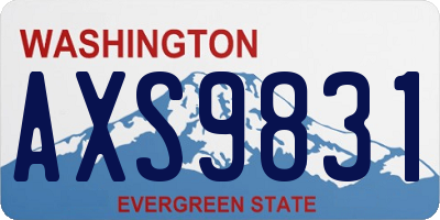 WA license plate AXS9831